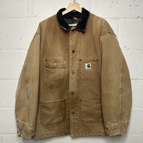 Vintage Carhartt Blanket-Lined Chore Coat “Brown” C02 BRN - Picture 1 of 11